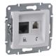 Utičnica RJ11+RJ45 cat6 UTP bijela SEDNA